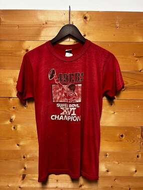 Vintage 1982 San Francisco 49ers Super Bowl XVI Champions Shirt Small Single